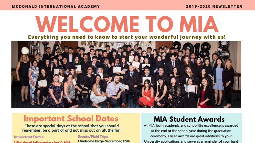 2019-2020 NEWSLETTER